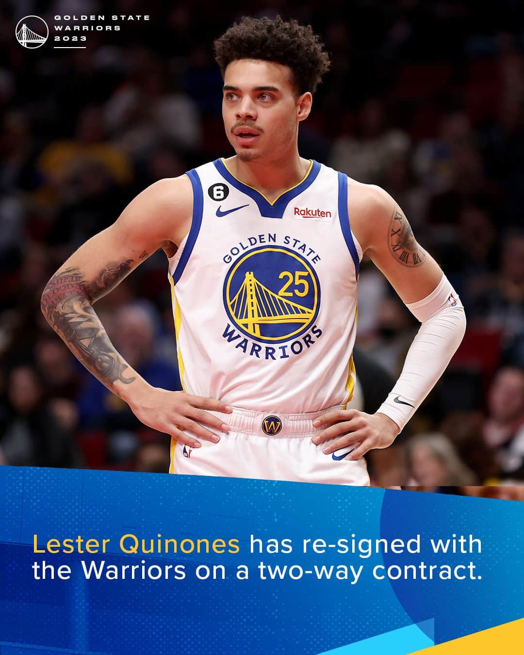ゴールデンステート・ウォリアーズのインスタグラム：「Lester Quinones is staying in The Bay ⚡️」
