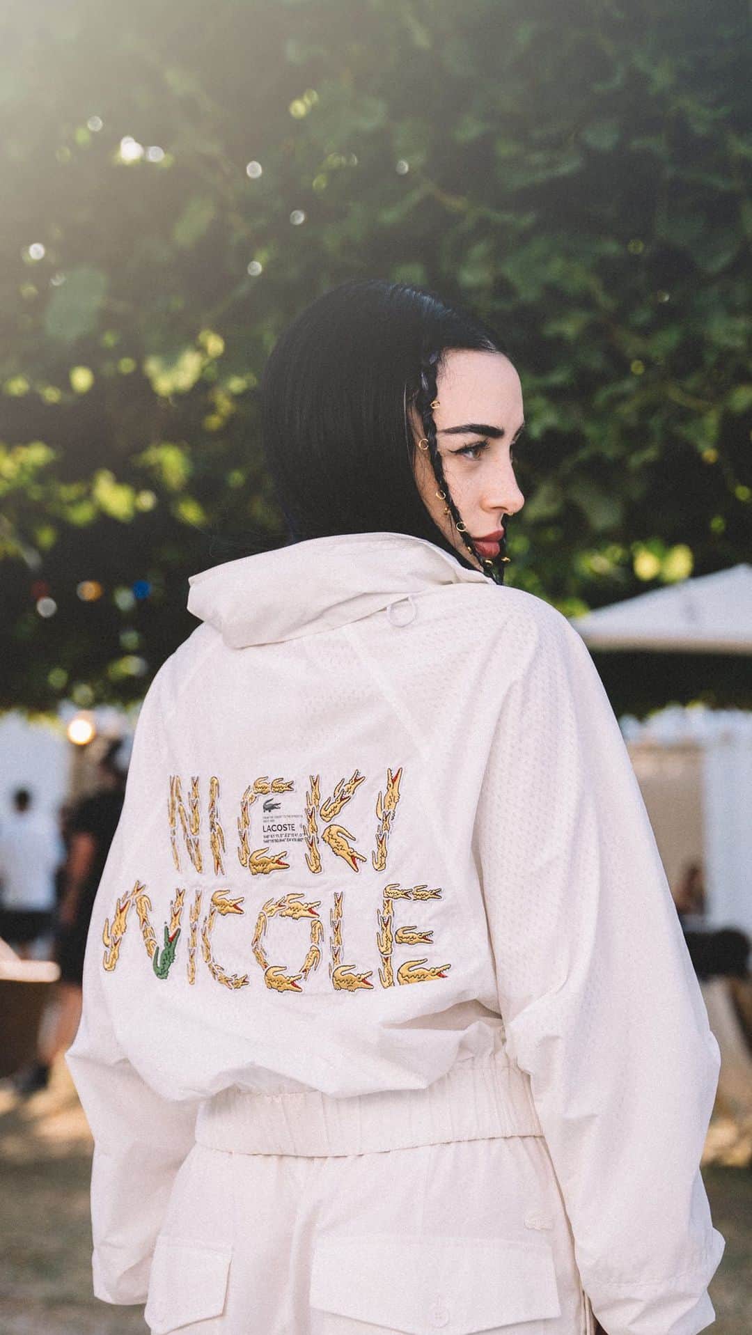 Lacosteのインスタグラム：「@nicki.nicole performed her first ever show in Paris, wearing a custom-made Lacoste jacket 🐊💚 And it was crazy! ✨」
