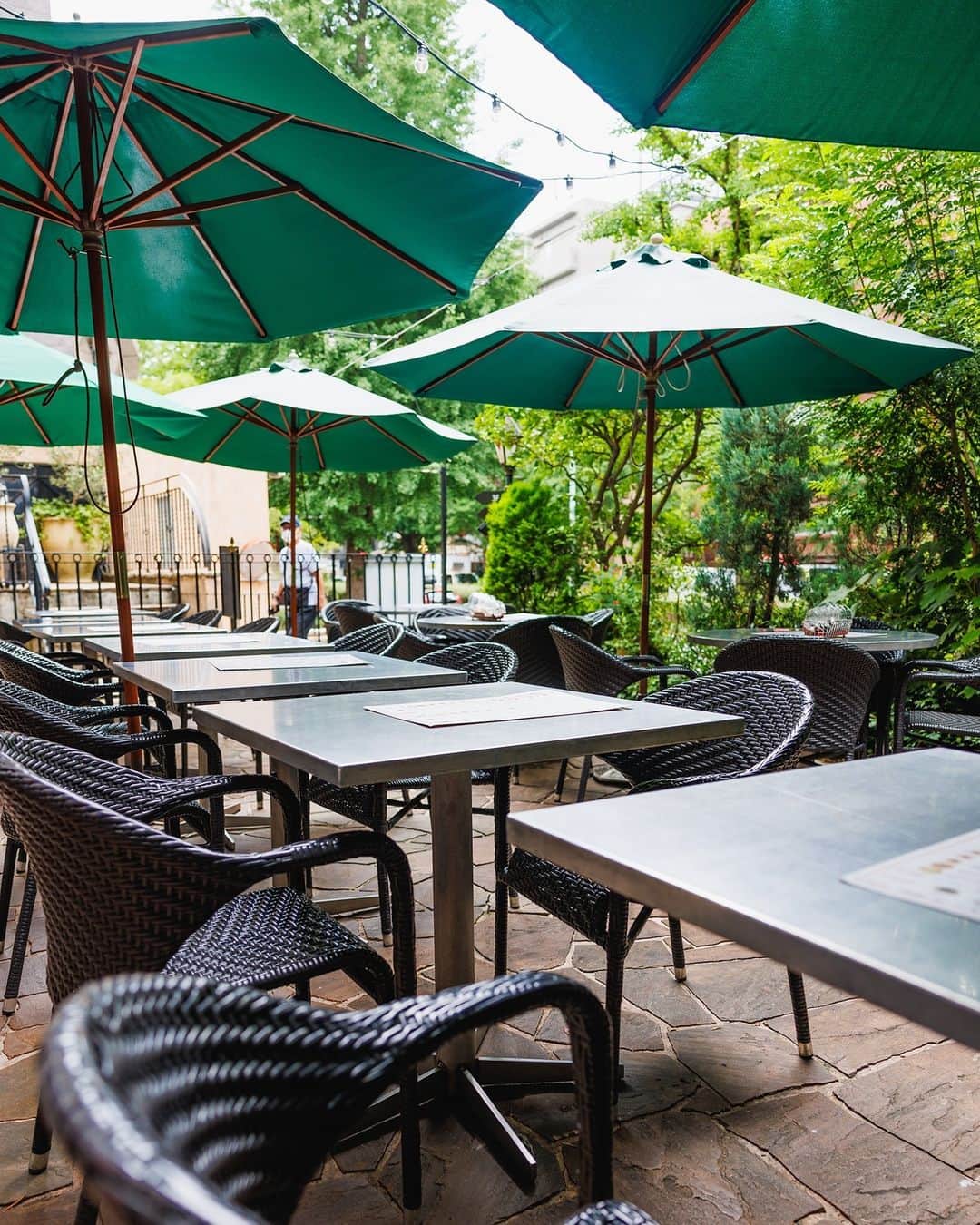 カフェ ラ・ボエムさんのインスタグラム写真 - (カフェ ラ・ボエムInstagram)「緑に囲まれた、カフェ ラ・ボエム白金 (@boheme_shirogane) のテラス席は人気です。ご予約を早めに 🍝🪑⁠ Surrounded by greenery, the terrace area at Cafe La Boheme in Shirokane is perfect for outdoor dining. It’s quite popular, so make your reservation quick! 🌲🍂⁠ ⁠」7月25日 5時00分 - boheme_gd