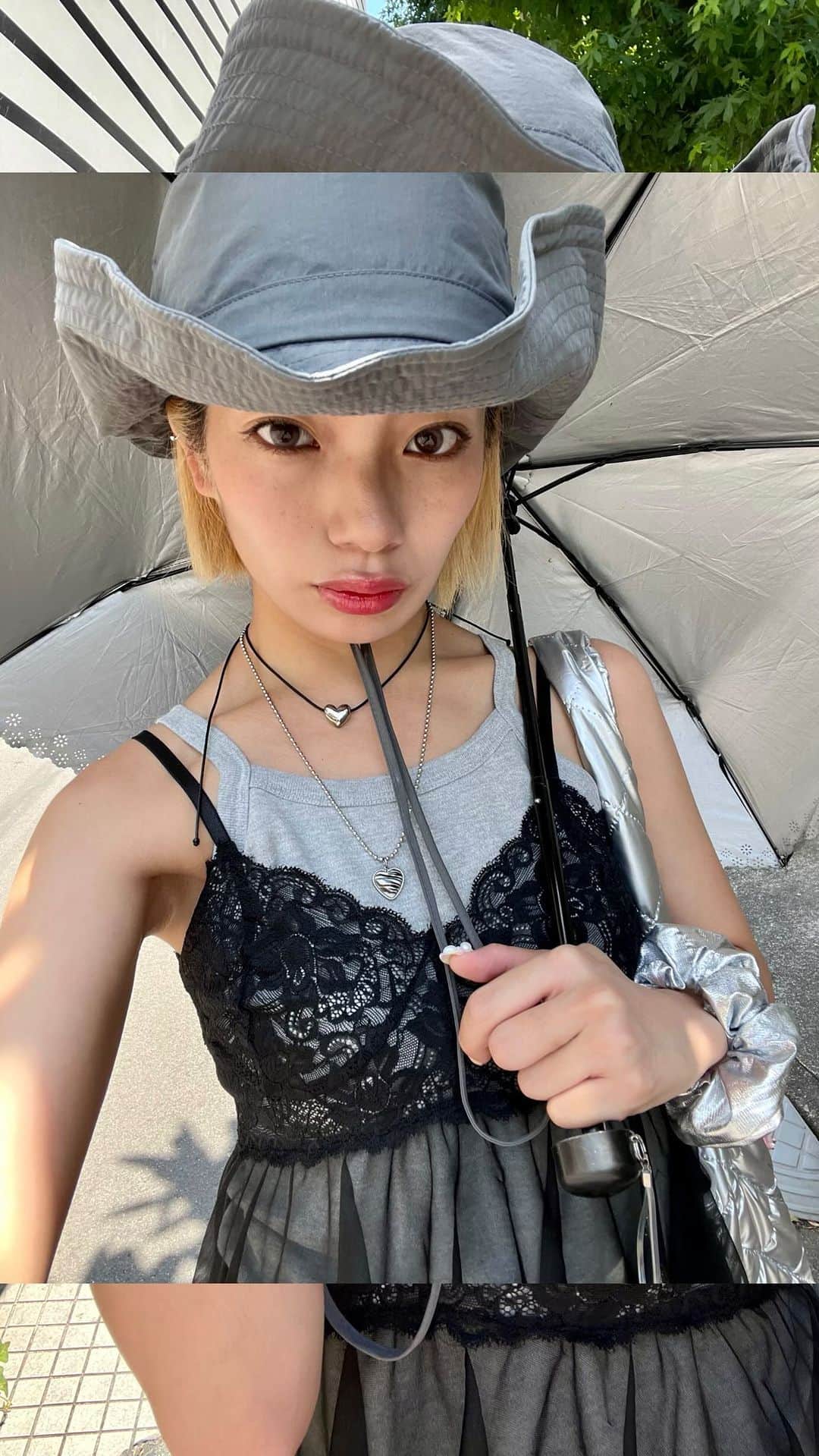 矢部ユウナのインスタグラム：「日除けに使えるこのハット私のブーム🫶🏻🫶🏻🫶🏻 #fashion #code #ootd」