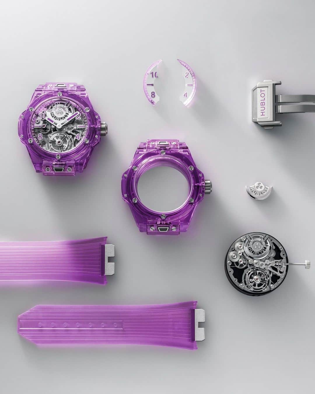 ウブロさんのインスタグラム写真 - (ウブロInstagram)「The #BigBang Tourbillon Automatic Purple Sapphire signifies the pinnacle of innovation. With its world-first translucent purple synthetic sapphire, this limited edition timepiece embodies cutting-edge craftsmanship. Inside, Hublot's expertise shines with a self-winding tourbillon boasting a remarkable three-day power reserve. #Hublot」7月24日 22時00分 - hublot