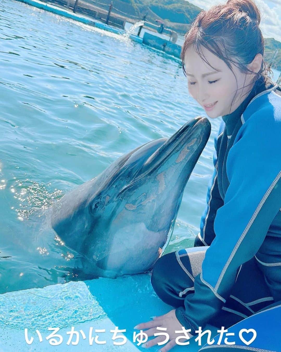 のインスタグラム：「＊ いるかと泳いだ☺️ 人生で初めてイルカを触ったんだけどつるつる😭 イルカって2時間毎に肌が生まれ変わるらしい☺️羨ましい🥺笑 ウミガメもなにげに初めて♡ ＊ ＊ ＊ ♡★♡ﾟ･*:.｡ ｡.:*･ﾟ♡★♡ﾟ･*:.｡ ｡.:*･ﾟ♡★♡ﾟ･*:.｡ ｡.:*･ﾟ♡  #イルカ #イルカと泳ぐ  #イルカウォッチング  #和歌山 #マリンアクティビティ  #夏休み  #夏っぽい  #アクティビティ  #海 #関西旅行」