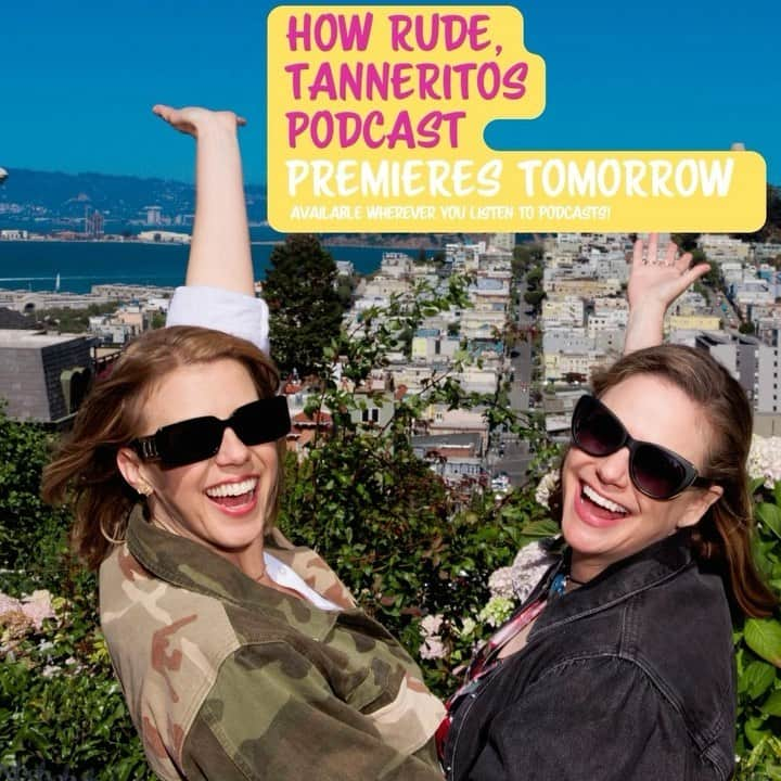 アンドリア・バーバーのインスタグラム：「@JodieSweetin and I took a trip around San Francisco in our @hyundaiusa TUCSON to celebrate the launch of our new podcast, “How Rude, Tanneritos!” Take a trip down memory lane with us!  Premiering tomorrow, wherever you listen to podcasts! @HowRudePodcast #ItsYourJourney」