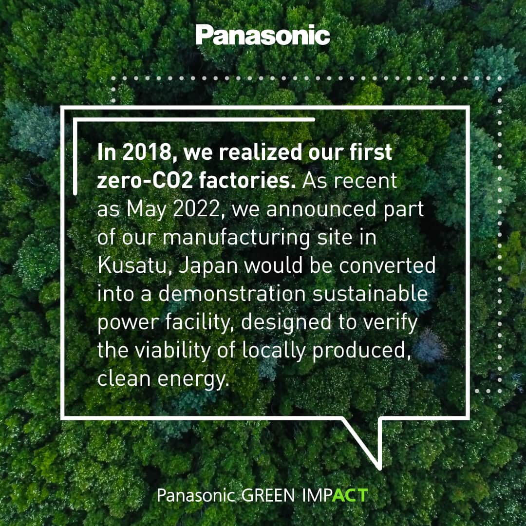 Panasonicさんのインスタグラム写真 - (PanasonicInstagram)「When wecommitted to reducing emissions from our business operations to net-zero by 2030, we knew that would mean rethinking how we power our manufacturing facilities. ⚡   Our approach to reaching net-zero at our manufacturing sites has been to reduce energy consumption and add on-site renewable energy sources, then off-setting what remains by purchasing renewable energy or renewable energy credits. ♻️ Learn more using the link in our bio!」7月24日 23時15分 - panasonic