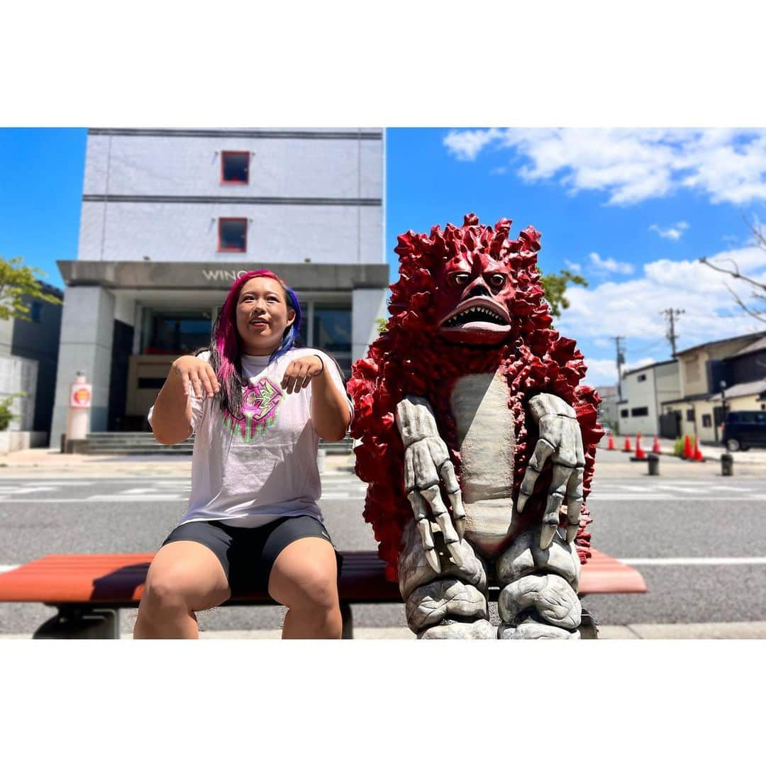 橋本千紘さんのインスタグラム写真 - (橋本千紘Instagram)「須賀川☀️ ⁡ ピグモンはほぼぎゅん。 ⁡ #須賀川 #ウルトラマン #ピグモン  #SENJO #仙女 #ぎゅん #KAIBUTSU  #センダイガールズプロレスリング #sendaigirlspro  #女子プロレス #プロレス #prowrestling #prowrestler #筋肉女子  #道場 #training #muscle #musclegirl」7月24日 23時29分 - chihero71