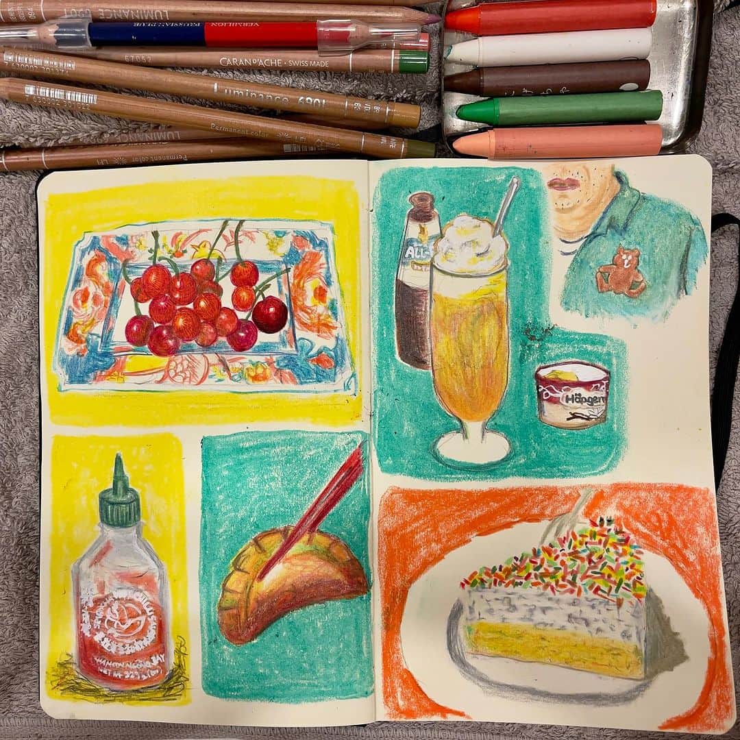 池田有希子のインスタグラム：「落書き〜😜  #doodle #sketch #sketchbookdrawing #foodsketch #illustration #foodillustration」