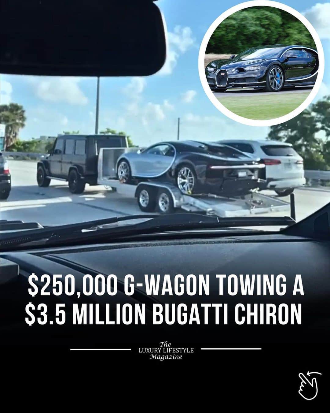 The Luxury Lifestyle Magazineさんのインスタグラム写真 - (The Luxury Lifestyle MagazineInstagram)「A G-Wagon towing a Bugatti Chiron.  By: @racecardyl」7月25日 1時20分 - luxurylifestylemagazine