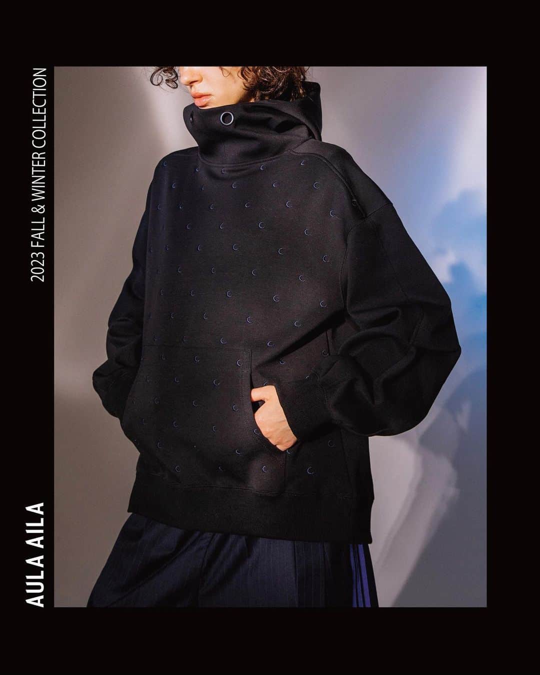 AULA AILAのインスタグラム：「【2023 FALL & WINTER COLLECTION】  MONOGRAM EMBROIDERY HOODIE COLOR BLACK SIZE 0 ¥20,900  ✔️AULA AILA OFFICIAL WEB STOREにて予約受付中」