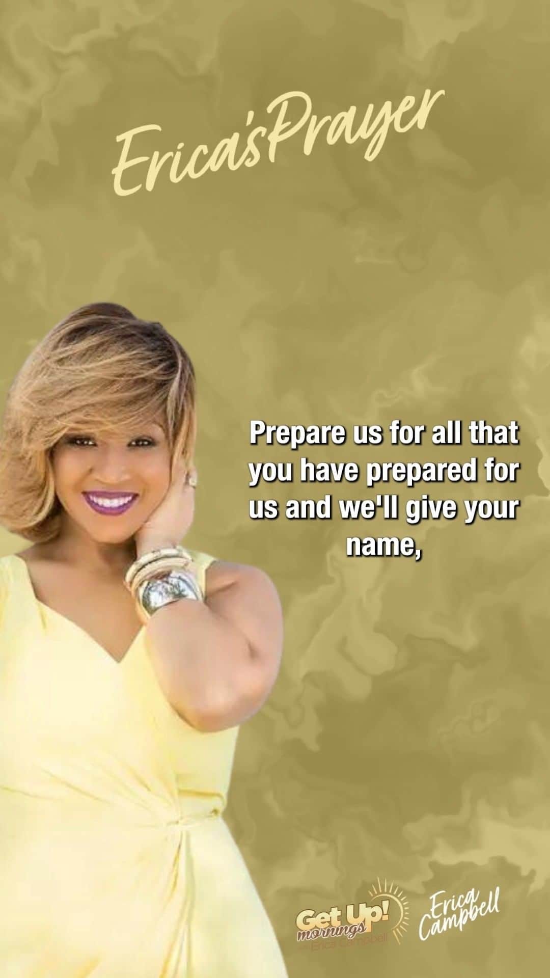 エリカ・キャンベルのインスタグラム：「We thank you, God, for every blessing that is ours. Prepare us for all that you have prepared for us.  #EricaCampbell #EricasPrayer #GetUpErica」