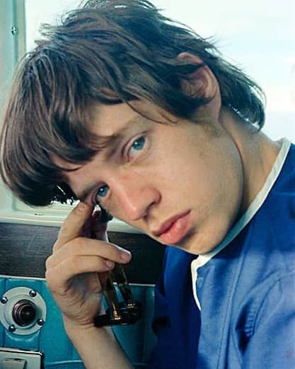 The Rolling Stonesのインスタグラム：「Mick Jagger, on the road in 1965..  📸: Bob Bonis Archives」