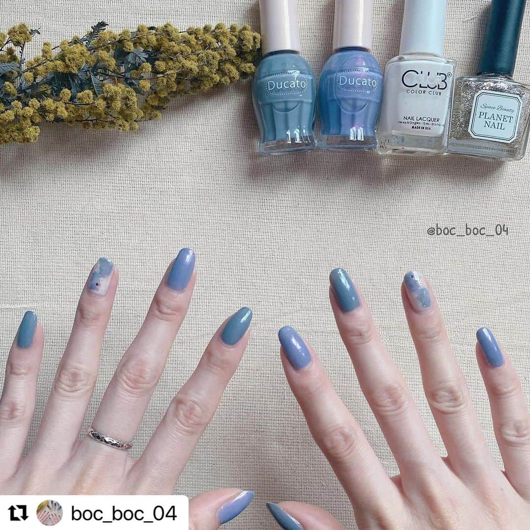 【PLANET NAIL（プラネット ネイル）】公式さんのインスタグラム写真 - (【PLANET NAIL（プラネット ネイル）】公式Instagram)「✰✰✰ ━━━━━━━━━━━━━━━ @boc_boc_04 さま♡  PLANETNAIL  ラメネイル PLB15 巡る流星群 を使った涼しげブルベネイルデザインのご紹介ありがとうございます👩‍❤️‍💋‍👩✨  微妙に違うブルーカラーがたまらなく可愛いです🦋🦋🦋 ぜひみなさまもまねっこしてみてください😮‍💨🩵🩵🩵 ╍ ╍ ╍ ╍ ╍ ╍ ╍ ╍ ╍ ╍ ╍ ╍ ╍ ╍ ╍ ╍ ╍  ' ducatoの限定色が 大好きな色味で困る😔 ' ' @ducato_nail  #ペガサス #はくちょう座 ' @colorclub_jp_official  #softmilk ' @planet.jp  #巡る流星群  ' ' #PR #おしゃれネイル #美甲 #せるふねいる #セルフネイル #セルフネイル部 #ネイル #プチプラネイル  #セルフネイラーさんと繋がりたい  #おしゃれさんと繋がりたい #指甲 #天然石ネイル #透明感ネイル #ducato #デュカート #もやもやネイル #青ネイル #水色ネイル #ブルーネイル #ラメネイル #寒色ネイル #ブルベネイル」7月25日 14時46分 - planet.jp