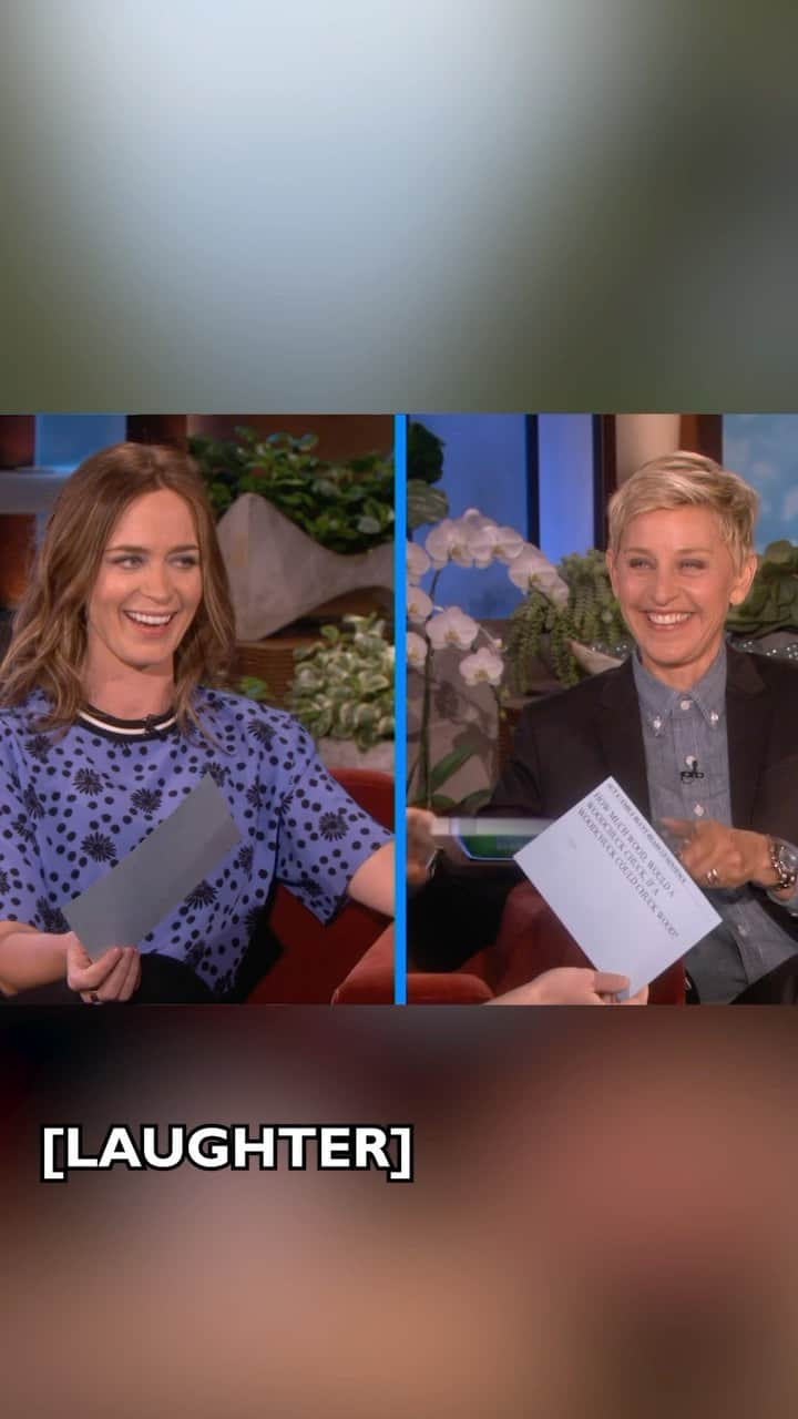 エレン・デジェネレスのインスタグラム：「Emily Blunt shows off her accents in this round of #HeadsUp!」