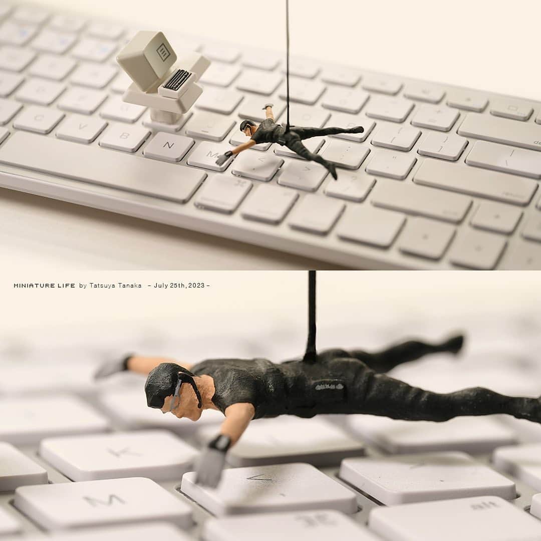 田中達也のインスタグラム：「⠀ “Mission: Impossible” ⠀ 作戦のキーパーソン ⠀ ─────────────────── 《EXHIBITION info》 ⠀ 【MINIATURE LIFE展 in 福岡・大野城】 MINIATURE LIFE EXHIBITION in Fukuoka Jul. 22, 2023 - Sep. 3, 2023 ⠀ 【MINIATURE LIFE展2 in 沖縄】 MINIATURE LIFE EXHIBITION 2 in Okinawa Jul. 12, 2023 - Sep. 3, 2023 ⠀ 【ミニチュアの視点で見る日本－田中 達也】展 Japan from miniatures - Tatsuya Tanaka at Japan House São Paulo until : Oct. 8, 2023 ⠀ 【ミニチュアライフ 神戸エアポート】 MINIATURE LIFE × KOBE AIRPORT ⠀」