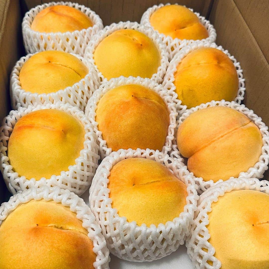 黒田アーサーのインスタグラム：「美味しい🍑を頂きましたー😋🙌 ありがとうございます！！」