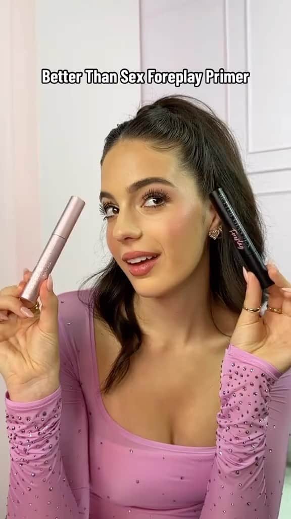 Too Facedのインスタグラム：「Meet the NEWEST addition to the Better Than Sex Family - Better Than Sex Foreplay Mascara Primer!! 🥵✨💖 Our Foreplay Mascara Primer helps your lashes stay up all day and night when used with your favorite mascara, or you can try it alone when you’re keeping things casual! 😉😘 #toofaced #tfcrueltyfree #betterthansex」