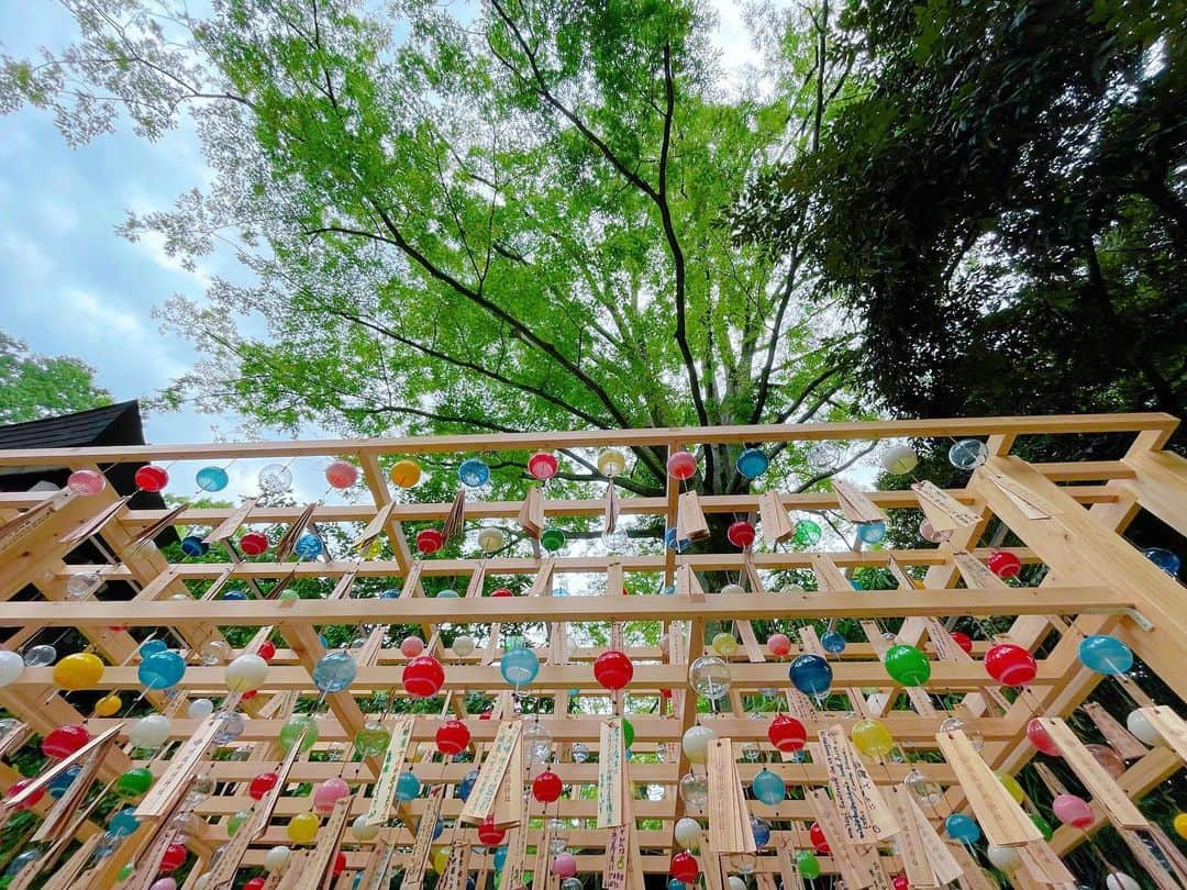 川越氷川神社のインスタグラム：「. 連日、暑い日が続きます。熱中症に気をつけてご参拝ください。  #川越氷川神社 #縁むすび風鈴 #江戸風鈴 #風鈴 #埼玉 #小江戸川越 #川越市 #川越 #kawagoe  #kawagoehikawashrine」