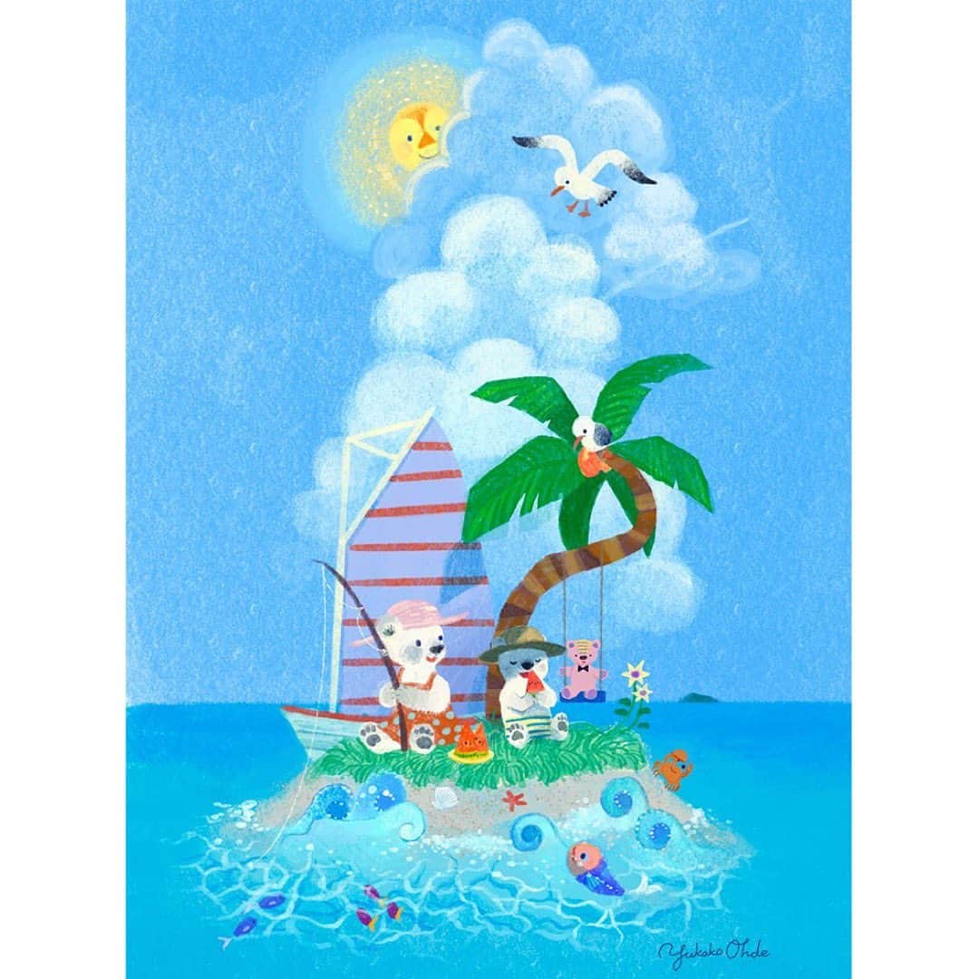 おおで ゆかこのインスタグラム：「なつやすみ  🏝️  8月の海のシンプルなカレンダー付きスマホ壁紙を作りました🐠よろしければ個人用にどうぞ。X(Twitterにて配布中です) 4枚目はロック画面に使用したところ)  カレンダー無しは2枚目でホーム画面に使用できます。 暑い日が続きますね🏝️ #壁紙配布」