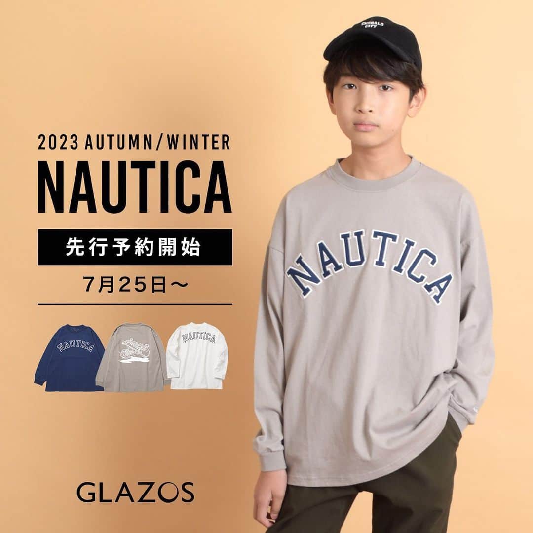 GLAZOSのインスタグラム：「2023 Autumn/Winter 先行予約開始✨  本日7/25(tue)からZOZOTOWN限定で先行予約販売が始まりました！🌟  初回の先行販売アイテムは、春夏でもご好評いただいたNAUTICAの別注アイテム！🛹  シルエットはトレンドを押さえたBIGシルエットで、ダボっと着ることができ、スタイリングの幅を広げ今っぽい着こなしが楽しめます！  NAUTICAのブランドイメージらしい、品の良いストリート感のあるアイテムに仕上げました。  一枚でコーデがキマるからとっても使いやすい！  一枚は持っておきたいアイテムです☺️  順次23AWアイテムの公開も予定しておりますので、お楽しみにお待ちください💪✨  ▼NAUTICAアイテム ーーーーーーーーーーーーーーーーーー 商品名：【NAUTICA】フロントロゴアップリケ刺繍長袖Tシャツ 価格：¥3,190 品番：3733225 カラー：シロ、DE・ブルー、クロ、チャコール  商品名：【NAUTICA】バックアーチロゴプリント長袖Tシャツ 価格：¥3,190 品番：3733226 カラー：シロ、DE・ブルー、クロ、チャコール  商品名：【NAUTICA】バックスケーターロゴ長袖Tシャツ 価格：¥3,080 品番：3733244 カラー：シロ、クロ、チャコール ーーーーーーーーーーーーーーーーーー  #glazos #グラソス #中学生コーデ #中学生男子 #小学生コーデ #小学生男子 #お洒落さんと繋がりたい #男の子ママ #子ども服 #ストリート #ストリート男子  #スケーターコーデ #メンズ服 #メンズコーデ #fashion #mensclothing #coordinate #おでかけコーデ #今日の服 #カジュアル #プチプラコーデ #大人っぽコーデ #秋コーデ #秋ファッション #カジュアルコーデ #秋服 #NAUTICA #ノーティカ #ロンT #長袖シャツ」