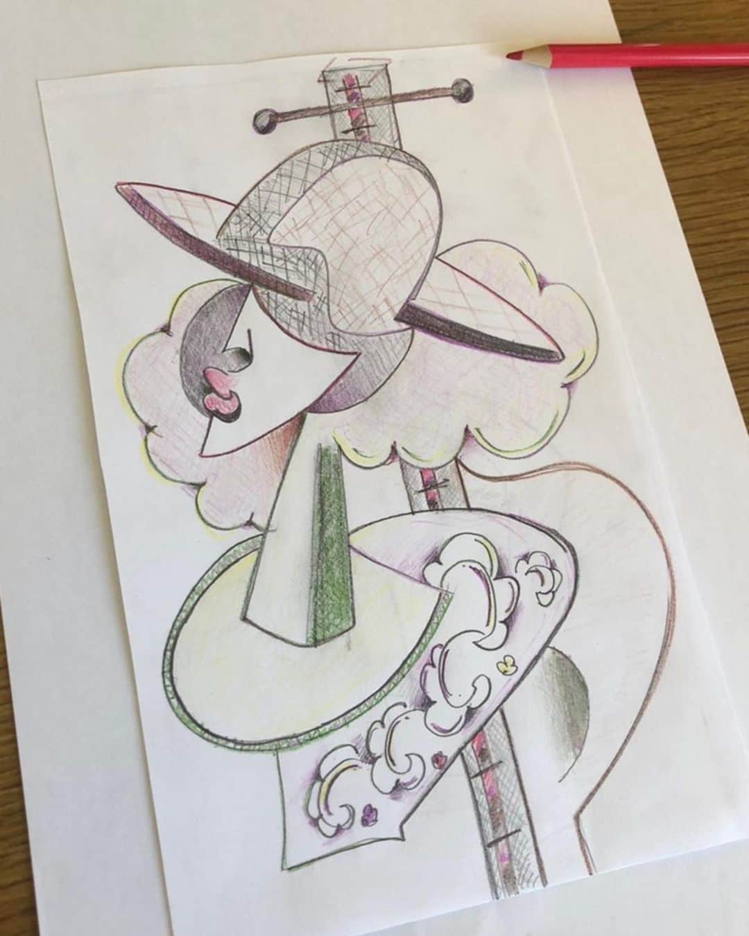 HanaHさんのインスタグラム写真 - (HanaHInstagram)「ゆーみが描いてくれた 麦わら帽子のワタシかな ありがとう♡😊」7月25日 11時51分 - hanah_spring