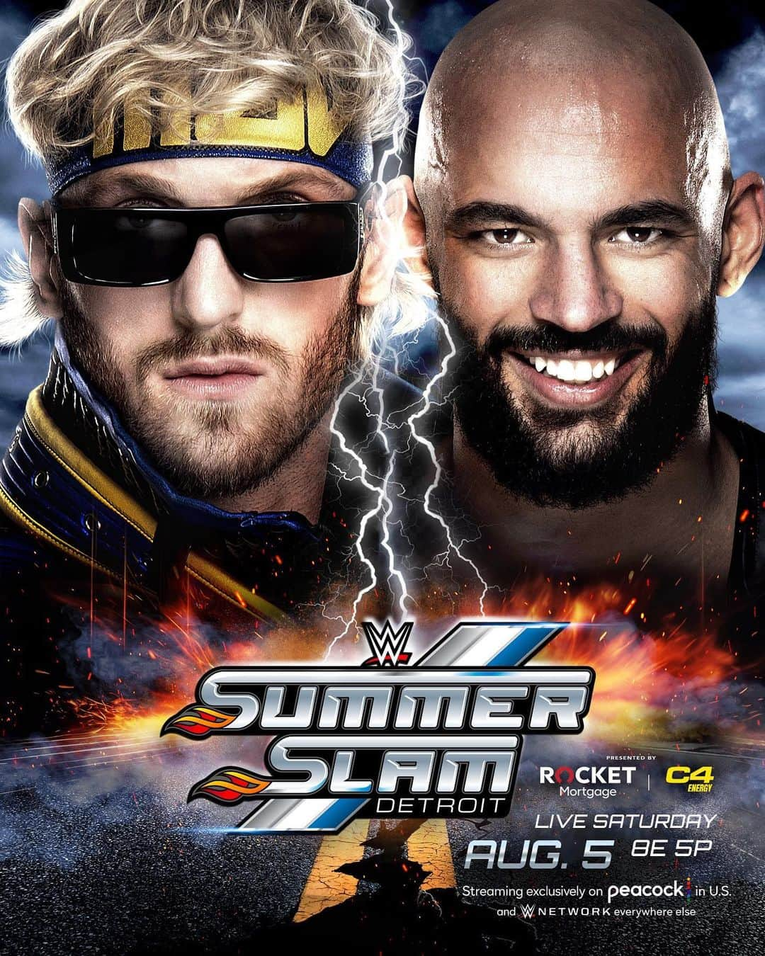 リコシェのインスタグラム：「@loganpaul goes one-on-one with @kingricochet at #SummerSlam live in Detroit at @fordfield!」