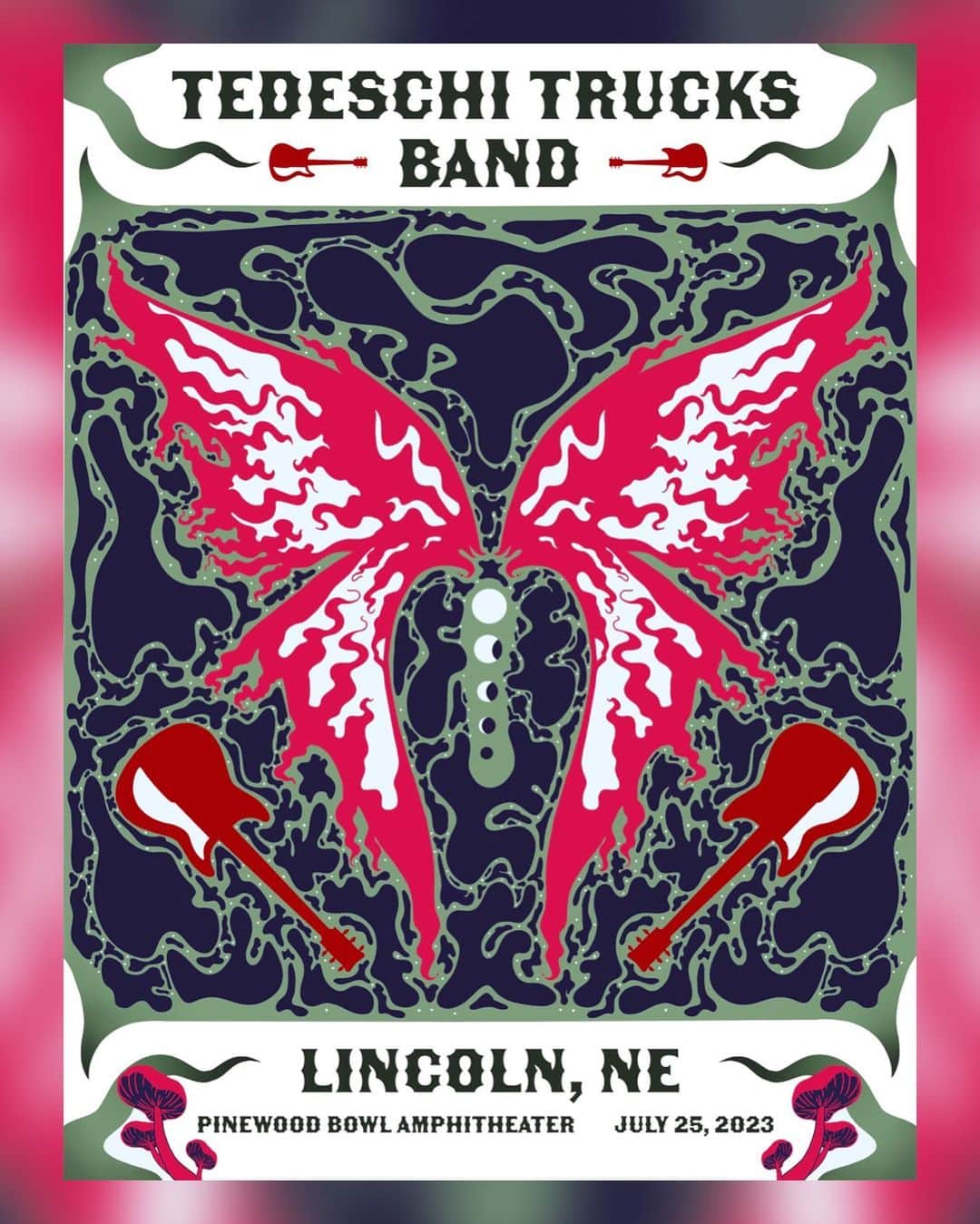 テデスキ・トラックス・バンドのインスタグラム：「Here is the poster for tonight’s Lincoln, NE show from @emma.marie.design.jpg 18”x24” prints will be available at merch upon doors opening, with a very limited amount of foil variants.」
