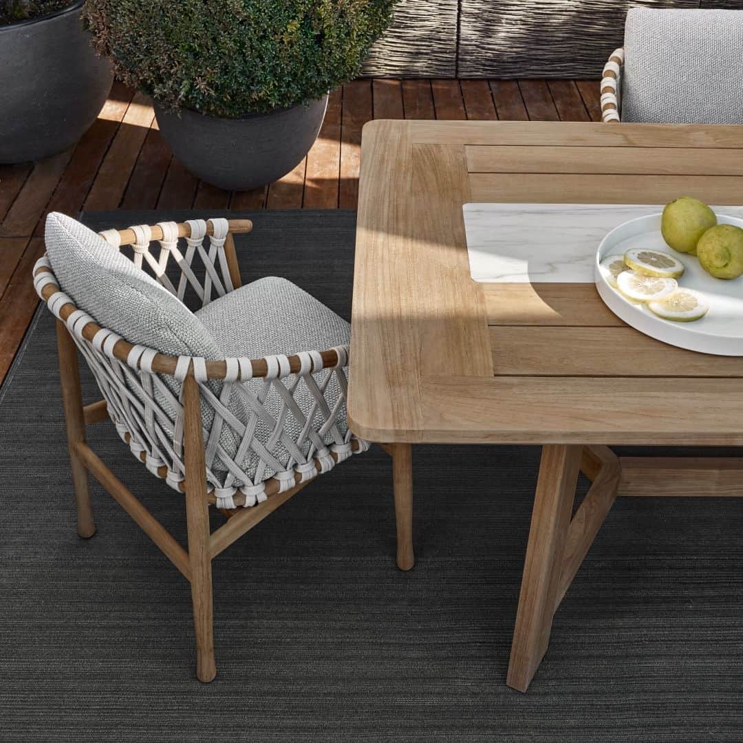 B&B Italiaのインスタグラム：「Ginestra collection designed by Antonio Citterio: chairs and tables made of natural solid teakwood for an immersive outdoor dining experience.  @antonio_citterio_arch  #bebitalia #design #OutdoorCollection」