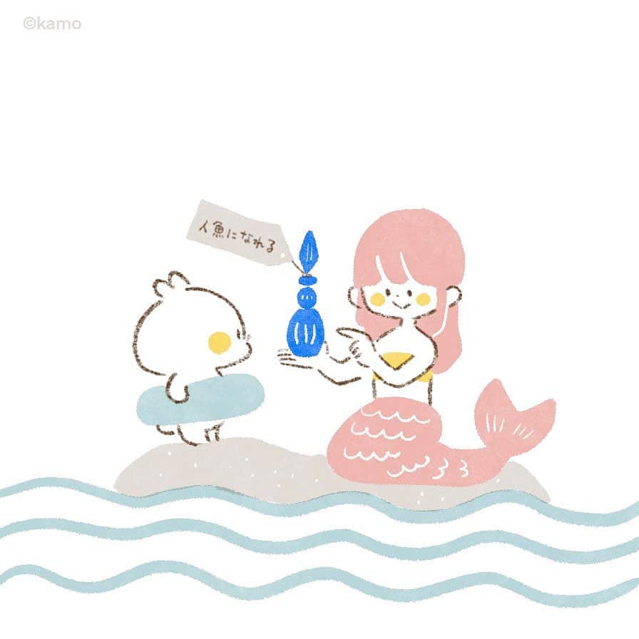 カモさんのインスタグラム写真 - (カモInstagram)「なんか想像してたのと違うんですけど  medicine to become a mermaid #人魚 #mermaid #ウサギタケ #usagitake」7月26日 7時30分 - illustratorkamo