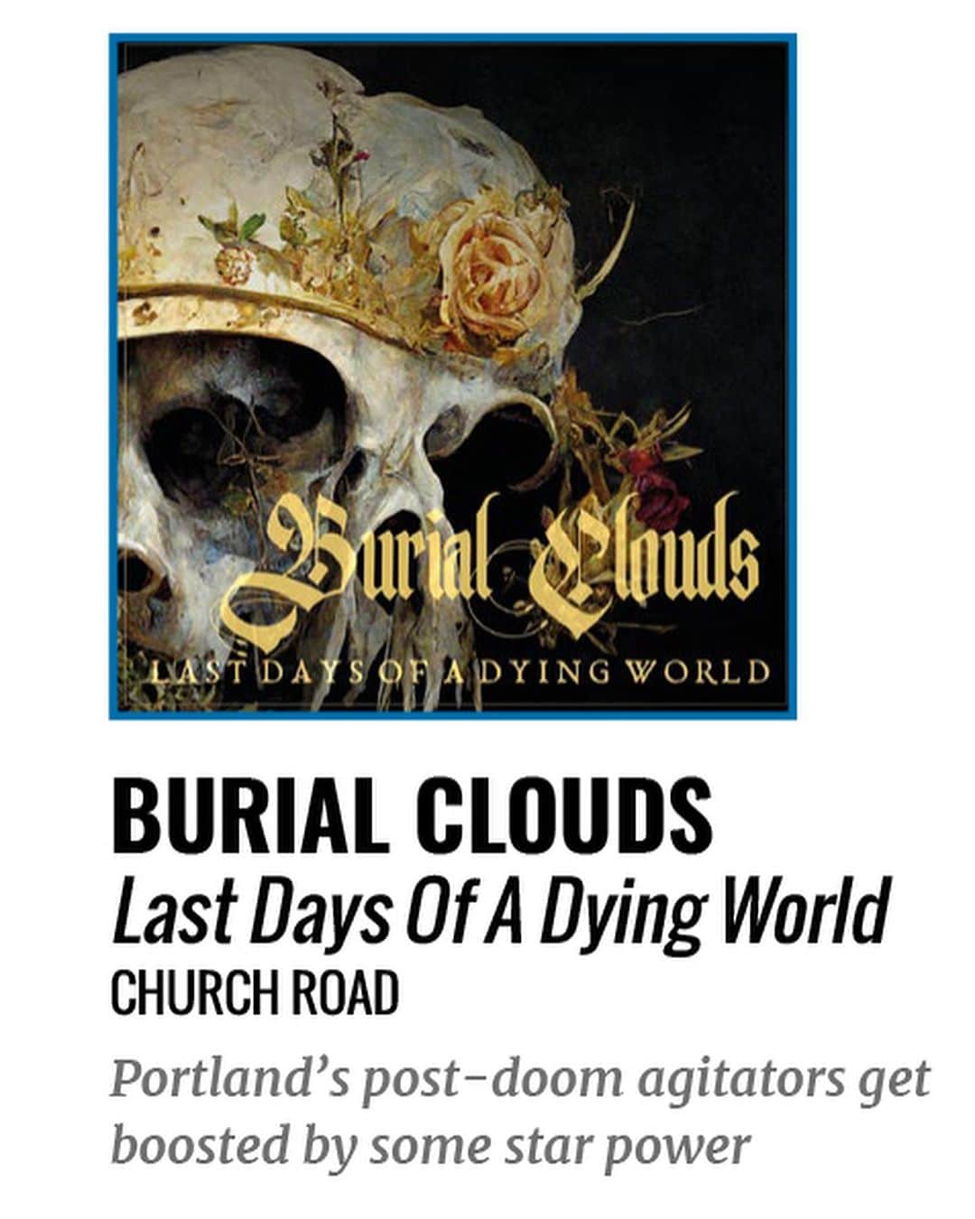 マイケル・マラーキーのインスタグラム：「8/10 ⭐️ for our debut record in @metalhammeruk ain’t half bad; thanks @mcfeesy for gettin it   get your copy of ‘last days of a dying world’ now at @churchroadrecords @deathwishinc   🪬」