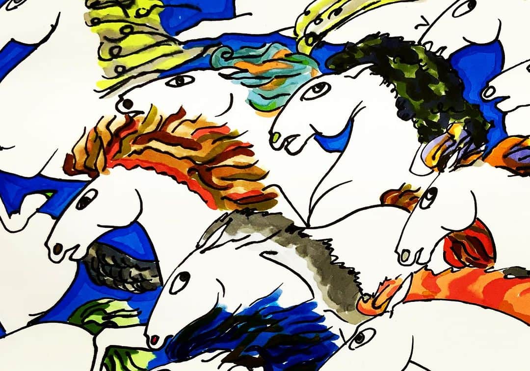 LiLi （矢野り々子）さんのインスタグラム写真 - (LiLi （矢野り々子）Instagram)「果敢に立ち向かう face up boldly  lili 16yrs old.  #毎日蒸し暑いですね😞 #馬 #horse #art  #artworks  #illustration  #drawing  #矢野り々子」7月25日 23時49分 - liliko.y