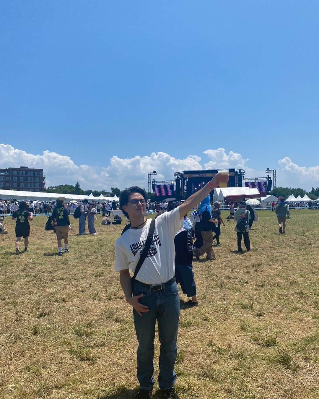 流稜太さんのインスタグラム写真 - (流稜太Instagram)「ジャイガ！！ 人生初フェス最高でした！ フェスでビール飲むっていう夢叶えてきた ・ ASIAN KUNG-FU GENERATIONほんま最高でした。バンTも可愛い🫶 ・ #ジャイガ #アジカン #夏フェス #rock」7月25日 18時15分 - nagare_ryota