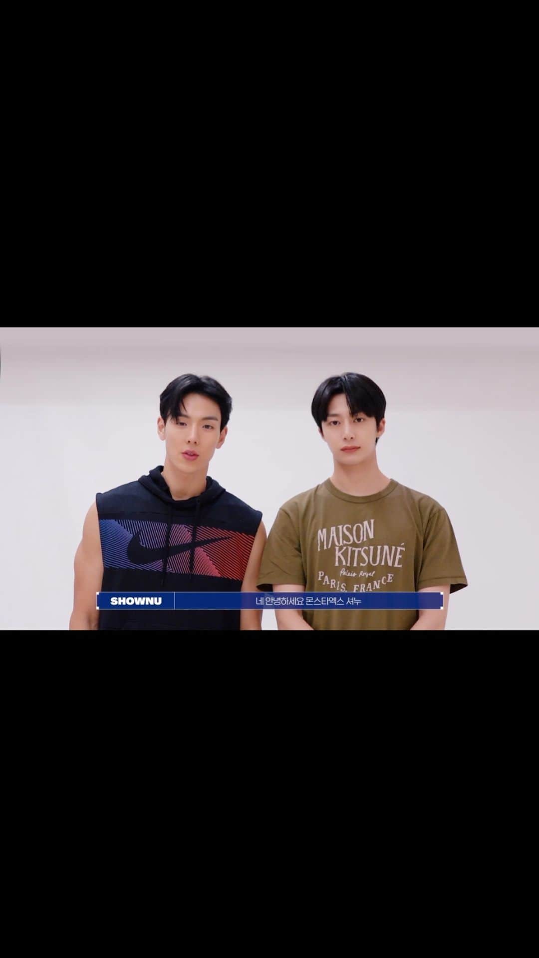 のインスタグラム：「🎥 SHOWNU X HYUNGWON The 1st Mini Album ‘THE UNSEEN’ 🕶  발매 메시지 도착 💌  #셔누 #SHOWNU #형원 #HYUNGWON #몬스타엑스 #MONSTAX #MONSTA_X #THEUNSEEN #LoveMeALittle」