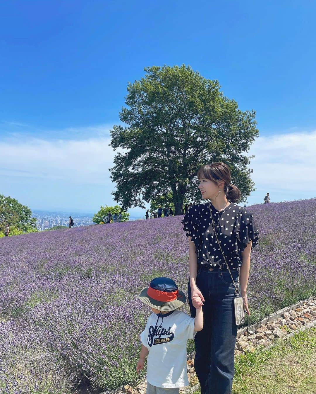 木村愛里さんのインスタグラム写真 - (木村愛里Instagram)「⋆ 夏だ！！🌞 今年の夏はミュージカルに捧げて 稽古三昧な日々ですが 時間を見つけては家族で 自然を満喫しています♡ ㅤㅤㅤㅤㅤㅤㅤㅤㅤㅤㅤㅤㅤㅤㅤㅤㅤㅤㅤㅤㅤㅤㅤㅤㅤㅤ  #オズの魔法使い 観に来て下さい🥹🫶 #私は13日14日の4公演出演します #質問たくさんいただいたトップスは #journalstandardrelume です #幌見峠 #幌見峠ラベンダー園 #ラベンダー #ラベンダーギリギリでした🙌♡」7月25日 19時09分 - airi_official