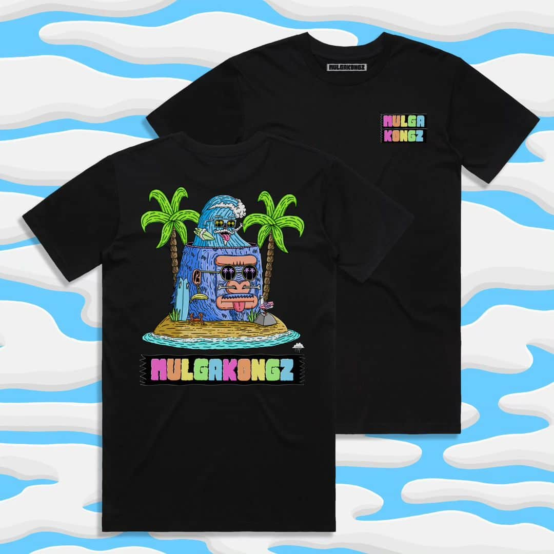 MULGAのインスタグラム：「Mulgakongz tees have dropped! ⁣ ⁣ Available on the Mulga website now 👀⁣ ⁣ #mulgatheartist #mulgakongz #nft #cnft #art #artoftheday #artist #ArtisticExpressions #digitalart #surfart #summerart #gorillaart #gorilla」