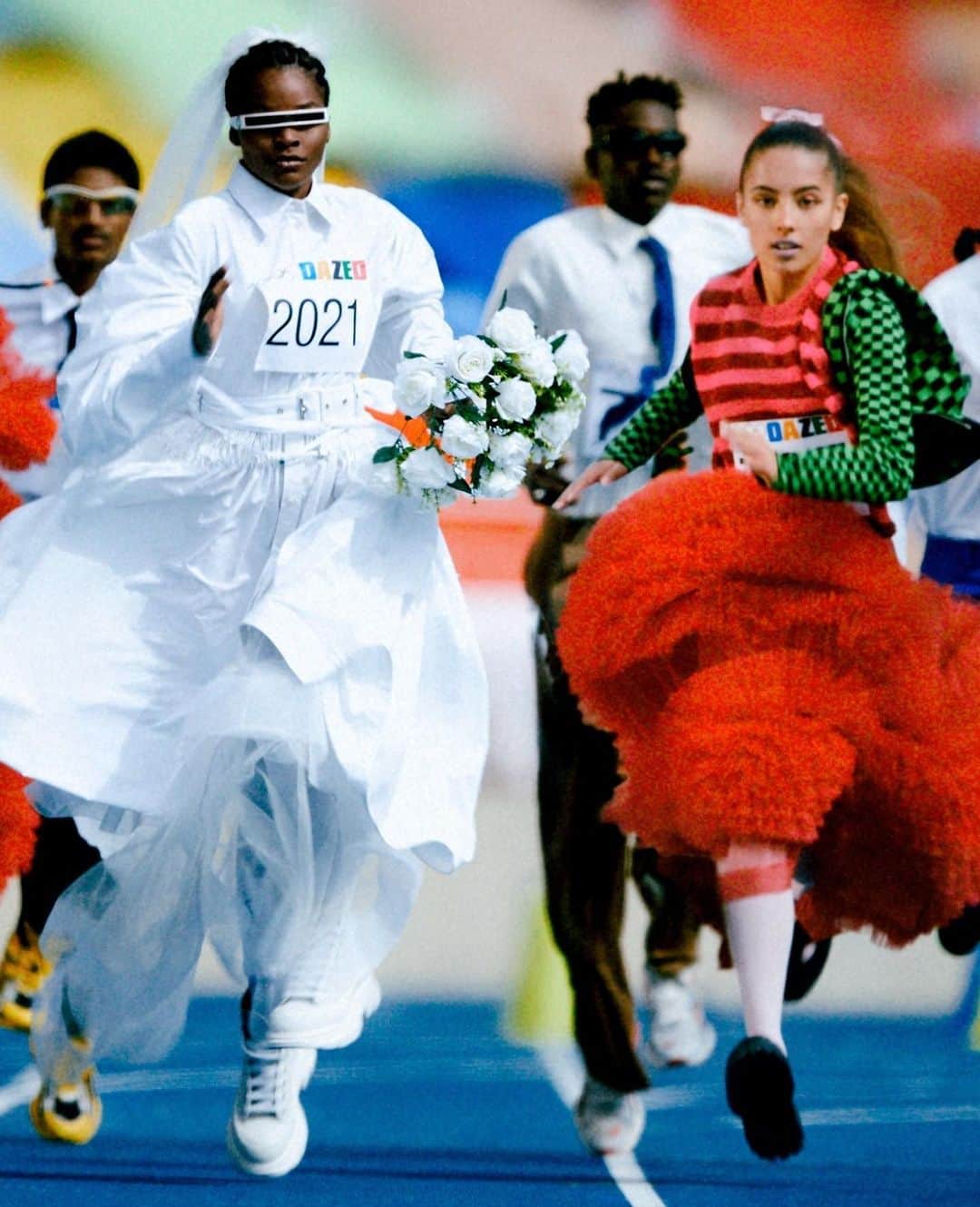 Dazed Magazineのインスタグラム：「The fashion Olympics are coming, thanks to LVMH 🏅⁠ ⁠ No, not the SS24 womenswear season, which is looming ever closer with its early September kick-off, but the actual Olympics, which are set to be perhaps the chicest ever games on record thanks to a little deal struck by industry behemoth @lvmh. ⁠ ⁠ Set to take over Paris across the summer of 2024, the @olympics just found a new sponsor in Bernard Arnault, who, despite recently dropping down Forbes list of the richest people in the world, still thankfully has a bit of cash to spare. ⁠ ⁠ According to LVMH, a number of its brands, including @dior, @louisvuitton, and @berluti will kit out many of the French Olympians and Paraolympians in on and off-duty looks, while endless bottles of Moët will keep winners and VIP attendees’ swimming in champagne 🍾⁠ ⁠ Tap the link in bio to read more 🔗⁠ ⁠ 📸 Taken from the summer 2021 issue of #Dazed ⁠⁠ ⁠ Photography @carlijnjacobs⁠⁠ Styling @imruh⁠⁠ Hair @olivierschawalder⁠⁠ Make-up @hiromi_ueda⁠⁠ Casting @mischanot @11casting⁠⁠ Choreography @ericvonchristison⁠ ⁠ #DazedFashion」