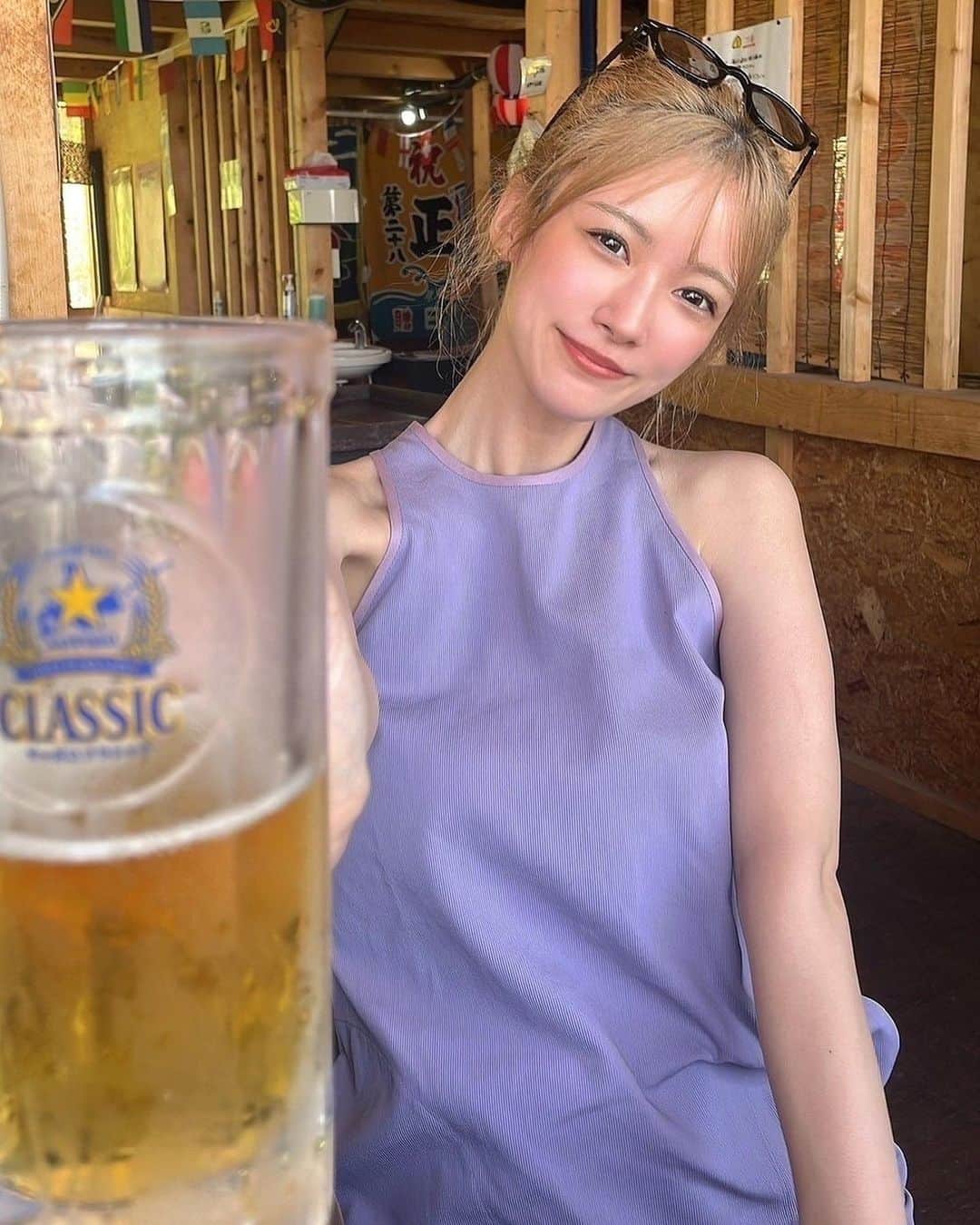 Yurikaさんのインスタグラム写真 - (YurikaInstagram)「夏生まれ夏育ち運動能力ゼロ💪🤖 暑すぎて自らビール飲みたいって言った奇跡🥴🍻 トゥルﾝトゥルﾝ🎶だった🦪💖 何度でも行きたい😻❣️おすすめっ」7月25日 21時15分 - yurika.uu
