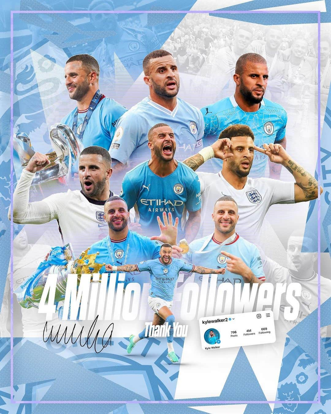 カイル・ウォーカーさんのインスタグラム写真 - (カイル・ウォーカーInstagram)「4️⃣ Million followers. Thank you!」7月25日 21時27分 - kylewalker2