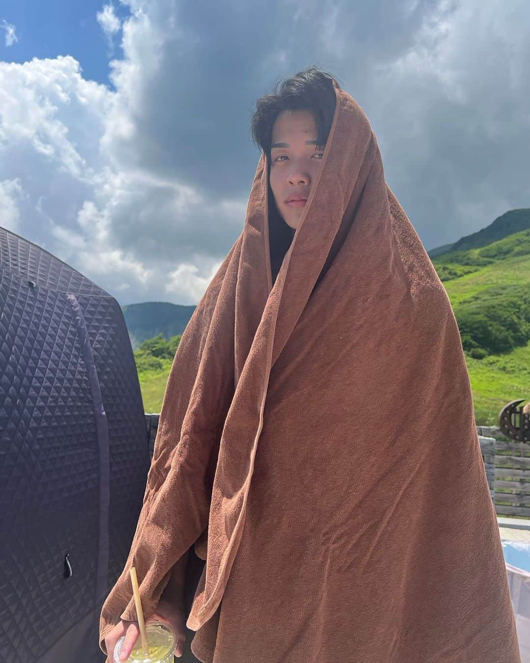 木村伊吹のインスタグラム：「・ 長野県の自然に囲まれてテントサウナで整った🧖」