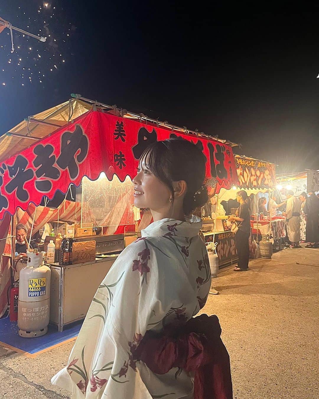 のインスタグラム：「4年ぶりの和歌山の港まつり🏮👘✨ 浴衣着て、髪も可愛くして、ほんとに楽しかった♡」