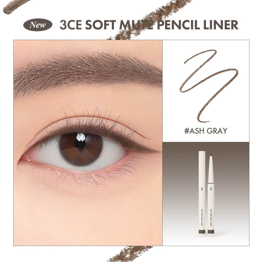 3CE Official Instagramさんのインスタグラム写真 - (3CE Official InstagramInstagram)「3CE SOFT MUTE PENCIL LINER 의 7가지 컬러 발색, 지금 쉐이드북으로 확인해보세요!  # MILK NUDE # PALE ROSEWOOD # OATMEAL GRAY # HAZEL BROWN # ACORN BROWN # ASH GRAY # MILDY BLACK  #3CE #3CESTYLENANDA #3CELINER #EYELINER #3CESOFTMUTEPENCILLINER」7月26日 9時00分 - 3ce_official