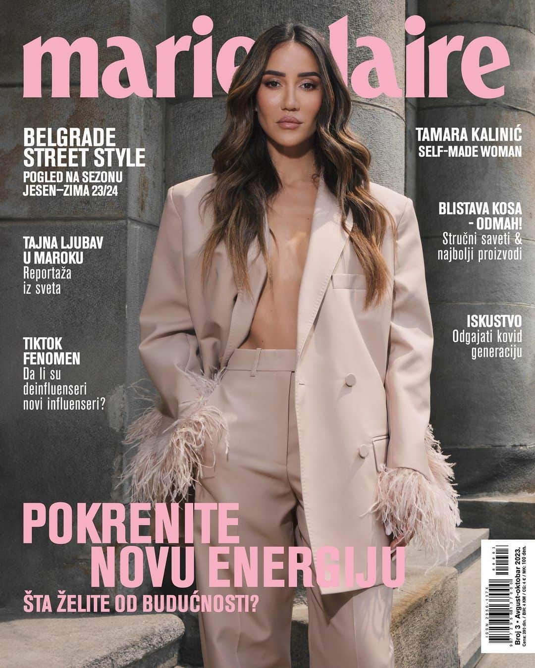 Tamara Kalinicのインスタグラム：「So happy to present you the new @marieclaire.rs with me on the cover🙋🏻‍♀️🥹 Prezahvalna sam divnom timu sa kojim sam saradjivala da ova ideja postane stvarnost. Jedva cekam da cujem vase utiske jer kao i uvek iza svakog projekta stojite VI kao glavna inspiracija💕」