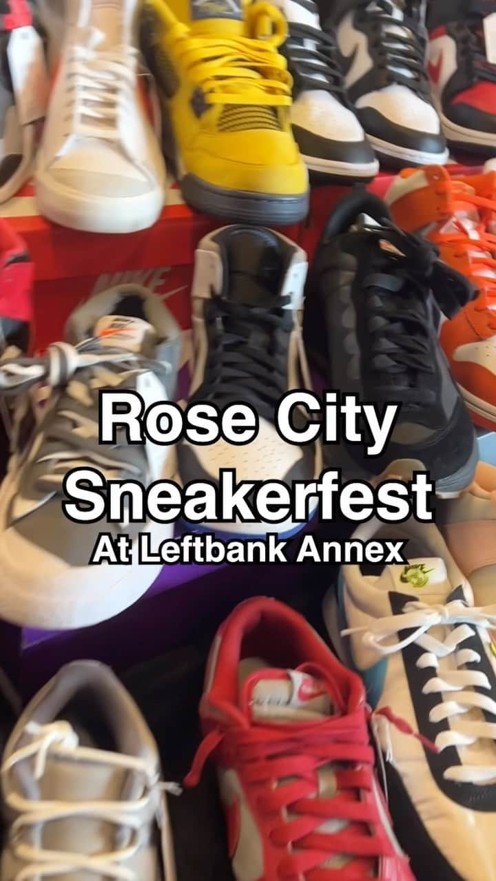 Portlandのインスタグラム：「This Saturday @rosecity.sneakerfest is back for its 1 year anniversary! 🎉 If you’re a lover of sneakers, come to this buy, sell, trade event at Left Bank Annex and experience this amazing community. 👟  #portland #pdx #nike #sneakers」