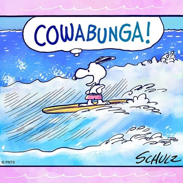 スヌーピーのインスタグラム：「Surf's up!」