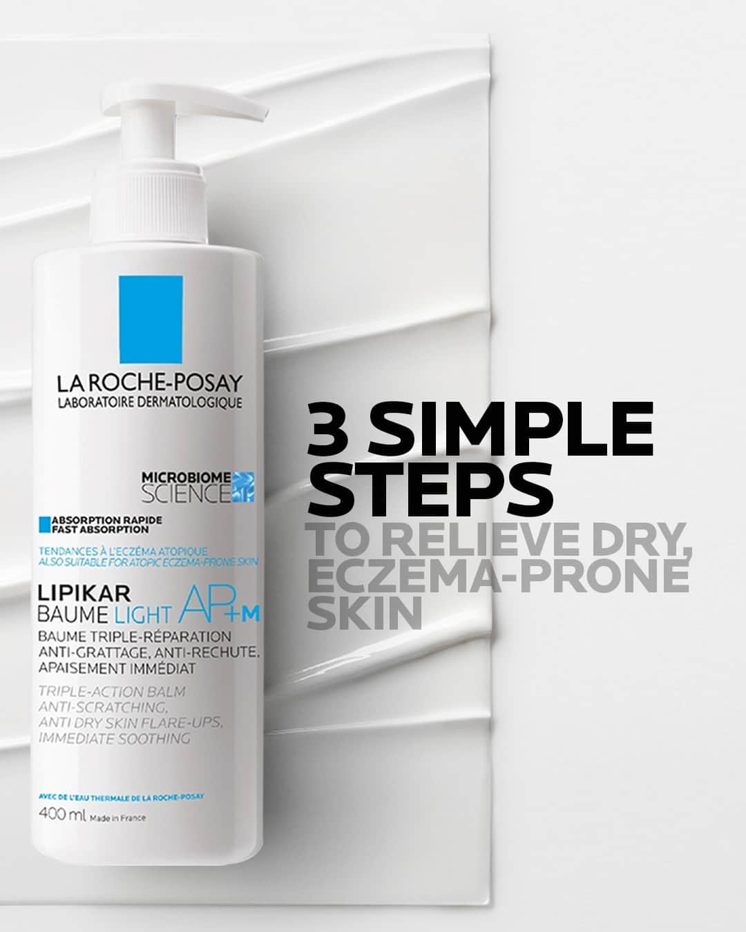 La Roche-Posayのインスタグラム：「With summer around the corner, it's easy to be less focused on caring for your dry skin. To keep flare-ups and scratching at bay, you can count on Lipikar AP+M Body Hydrating Cream. With a complex of unique ingredients, this triple-repair lipid-replenishing light cream makes caring for dry and eczema-prone skin as easy as 1, 2, 3.   ⚖️ The exclusive AP+M complex rebalances the skin microbiome, for a healthier skin barrier. 💧 The shea butter helps  strengthen the skin's hydrolipidic film, for smoother and more resilient skin. ✌️ The niacinamide helps reduce itchiness, for more peaceful days and nights.   Do you suffer from dry skin? If you have a favorite Lipikar product, we would love to hear about it in the comments section. 👇  All languages spoken here! Feel free to talk to us at anytime. #larocheposay #lipikar #eczemaproneskin #sensitiveskin Global official page from La Roche-Posay, France.」