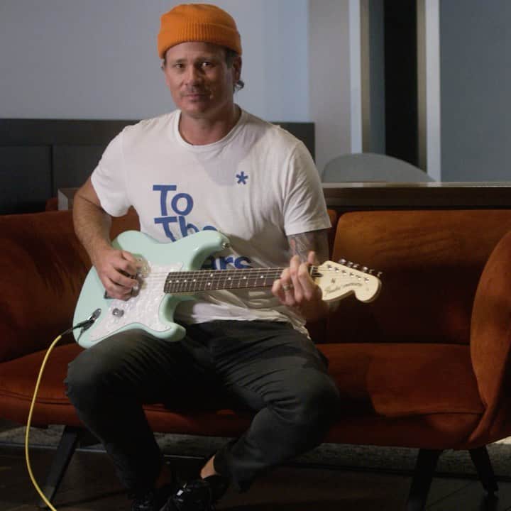 Fender Guitarのインスタグラム：「It's the moment we know you’ve all been waiting for: Re-introducing the Tom DeLonge Stratocaster, developed in partnership with @Blink182 guitarist @TomDeLonge. This iconic Strat features a hardtail Stratocaster bridge, Streamlined Control Setup, Seymour Duncan Invader humbucker and Vintage Style Tuners. Get yours at the link in our bio. | 📷 @fog.again」