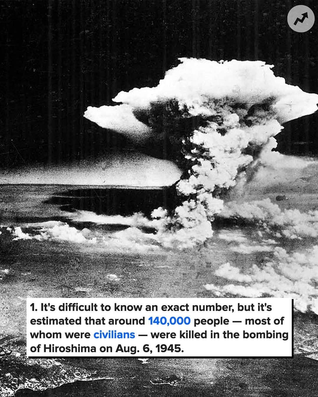 BuzzFeedさんのインスタグラム写真 - (BuzzFeedInstagram)「Roughly half of the people who died in the bombings of Hiroshima and Nagasaki were killed instantly, many of them literally "vaporized" from the thermal heat. Link in bio 🔗」7月26日 2時30分 - buzzfeed