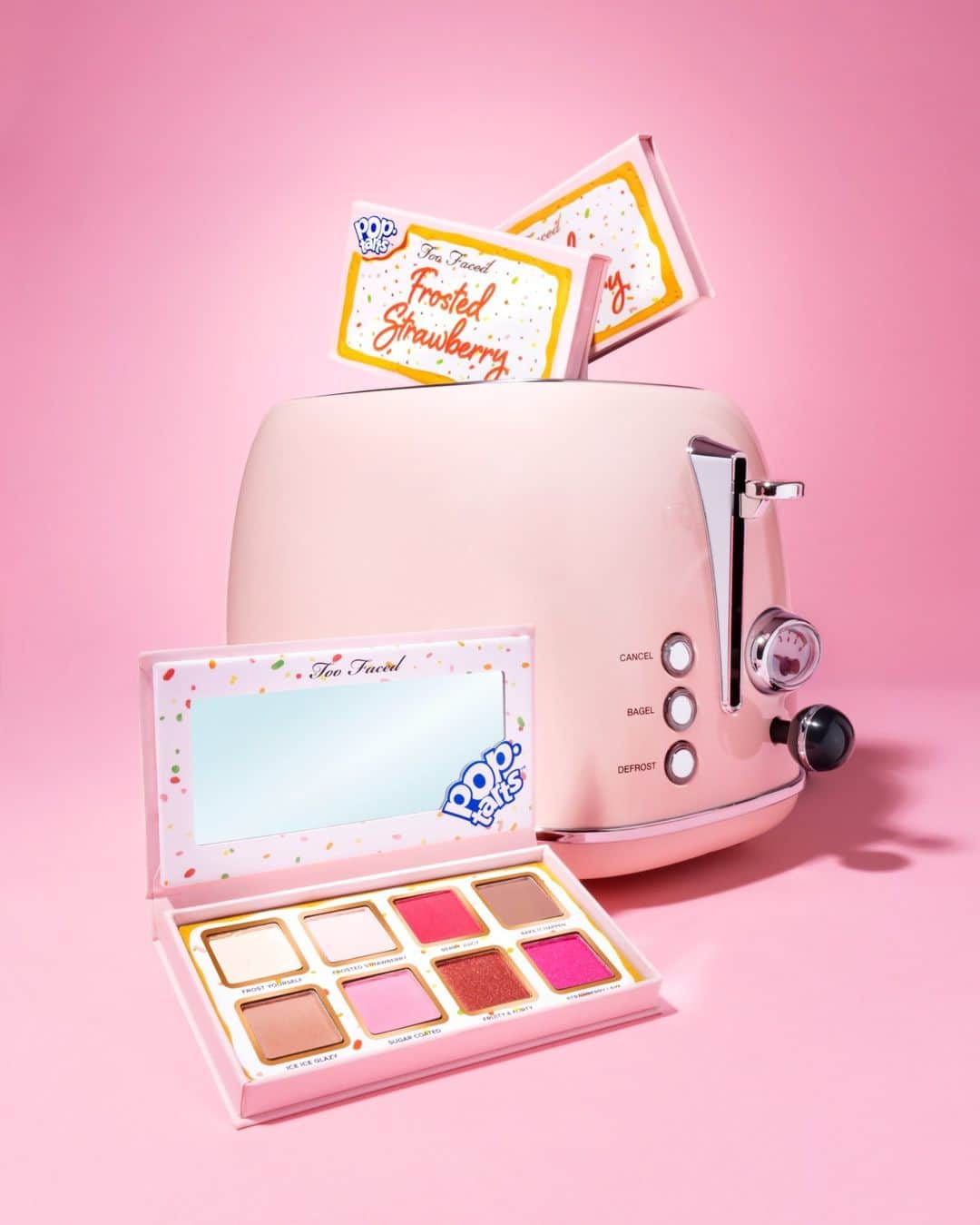 Too Facedのインスタグラム：「Craving a bite-sized palette!? ✨ Indulge in our NEW Too Faced x @poptartsus Frosted Strawberry Mini Eye Shadow Palette! Did we mention it ALSO smells just like Frosted Strawberry Pop-Tarts!? 😍 #toofaced #tfcrueltyfree #TooFacedXPopTarts」