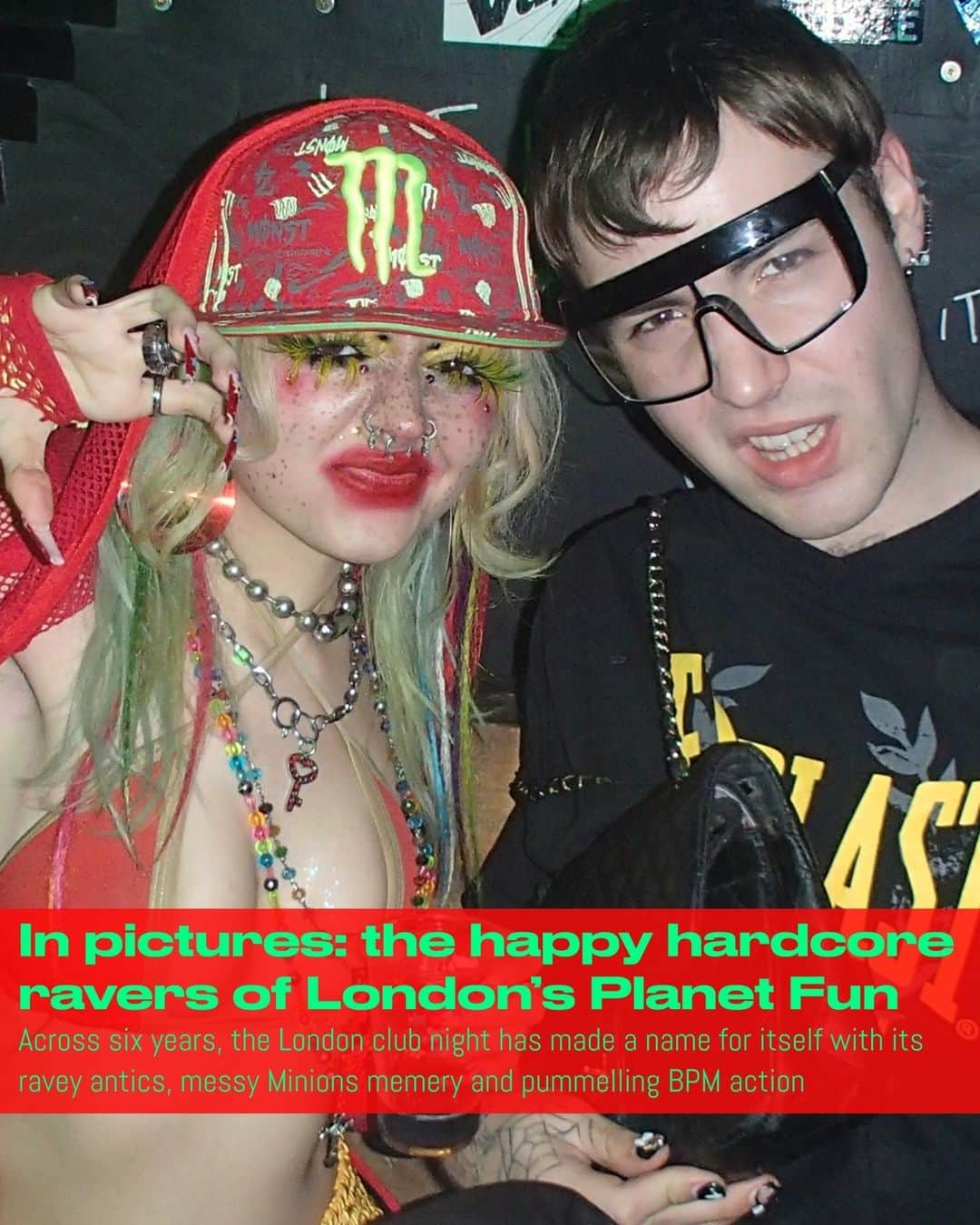 Dazed Magazineのインスタグラム：「“The first boing will make you laugh and the last boing will make you cry" 🥲⁠ ⁠ Imagine Dungeons and Dragons meets Helter Skelter and you’ll probably arrive somewhere near to @planetfunasmr - the London club night is a mind-warping trip through the outer rim of high fantasy and hard dance, with themed nights that bring together their own extensive RPG lore, from the lightning speed funhouse BPMs of The Drop Zone to stock market parody Coinstorm. ⁠ ⁠ Fronted by @djfingerblast666 @peggyviennetta and @lozzy__osbourne the nights have instant memeic appeal, building on hardcore’s fast and wacky history of eye-popping sounds, themed costumes and weird ephemera to build an immersive world inhabited by saucer-eyed rave heads, LARPers and fringe weirdos. ⁠ ⁠ Think: emoji inflatables, snotty goblin decor, and many, many Minions. Regulars behind the decks are equally goofed-up, and include the likes of @djsnot999 and @djlordoftherings ⁠ ⁠ “In 2017, London was lacking anything that was fun, hardcore and accessible to everyone, hyperactive bootlegs began to gain traction online so we just put a roof over it all and named it Planet Fun,” says @djfingerblast666 “Without prompt, we just started attaching themes to the parties which span from sci-fi, medieval, business, etc. under the guise that Planet Fun was this multiverse of realms.”⁠ ⁠ More boing through the link in our biooo 🔗⁠ ⁠ 📷 courtesy of @planetfunasmr⁠ ✍️ @gunseli_____」
