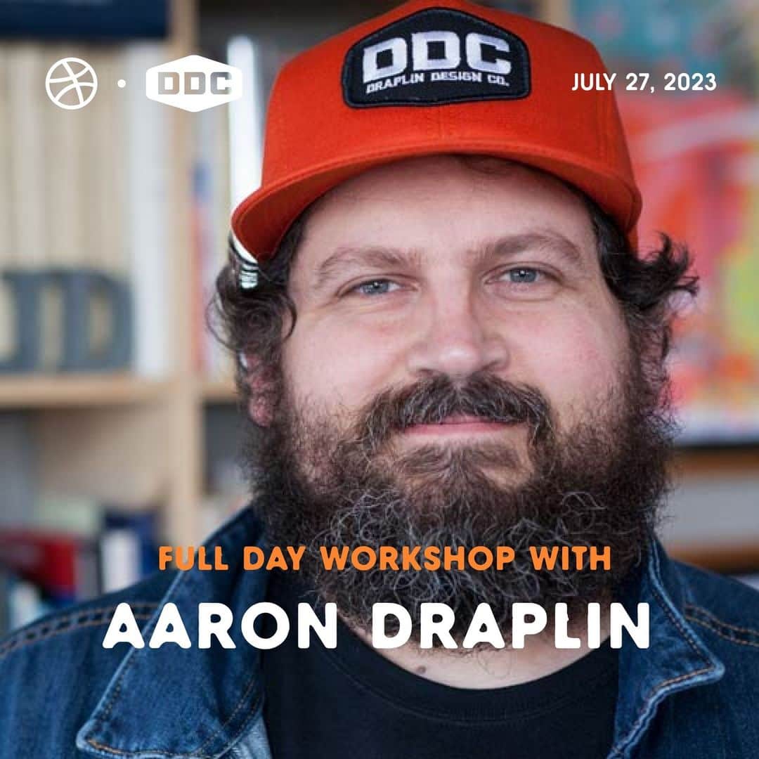 Dribbbleさんのインスタグラム写真 - (DribbbleInstagram)「📣 LIVE ON THURSDAY: Only a handful of seats remain for Aaron @Draplin's best-selling graphic design workshop this Thursday, July 27!   This is your last chance to learn live with Aaron in one of the few workshops he’s hosting this year—right alongside Dribbble.   Get your ticket NOW before they disappear for good. Link in bio 🎟 🔗」7月26日 5時01分 - dribbble