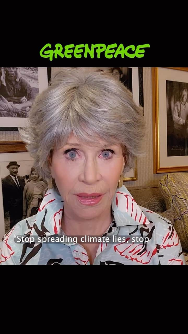 ジェーン・フォンダのインスタグラム：「Google and big tech companies continue to profit off of climate misinformation and climate change denial at a time when we’re all experiencing record breaking heatwaves and extreme floods. The spread of dangerous climate disinformation must stop! 🛑   🗣️Join Jane Fonda, Climate Action Against Disinformation allies and GreenpeaceUSA and tell big tech to stop spreading climate lies! Level 1: Tag @google and share this video with friends! Level 2: Go tell @google 'Stop spreading climate disinformation' Level 3: Go to https://tinyurl.com/Google-Lies and sign The Union of Concerned Scientists' petition  . . . . . . #climateaction #extreme #weather #summertime #ecoboost #protecttheplanet #tech」