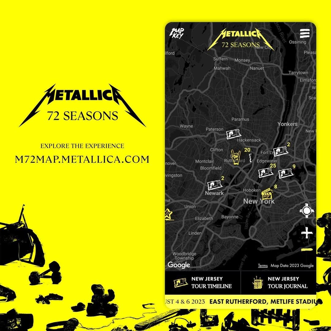 メタリカさんのインスタグラム写真 - (メタリカInstagram)「The North American leg of the #M72 World Tour kicks off next week, which means it’s time to start scouting the official M72 Interactive Map that will guide you to all the #Metallica spots you’ll want to see.  Discover pop-up shops, support gigs, notable sites from Metalli-history, and more. We’ve added places to see along each tour stop through the end of the year, but be sure to check back in between shows, as we’ll always be updating it with new stuff to check out!  🗺️ m72map.metallica.com or the #LinkInBio.」7月26日 7時02分 - metallica